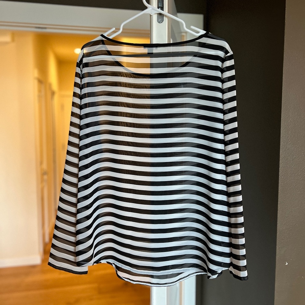 Ann Taylor stripe blouse - Picture 2 of 4